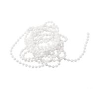 Plastic for Roller Blind Chain 1m Beaded Pull Cord Plastic for | Smooth plastic beads, easy light control, fits standard rollers, 1m length, quick install(White)