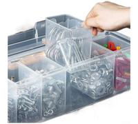 Plastic for Tool Box 30cm 6 Compartments Stackable Plastic for | Sturdy PP plastic, 6 removable trays, stackable design, 30x15x15cm, for ideal for screws and nails