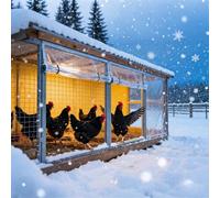 Plastic for Winterizing Chicken Coop, Windproof and Cold-Proof Window Plastic Insulation Kit,Easy to Open for Ventilation,Reusable Window Wrap(White,W:2.0MxH:1.5M)