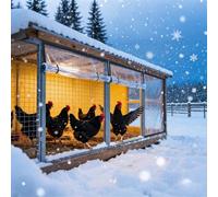 Plastic for Winterizing Chicken Coop, Windproof and Cold-Proof Window Plastic Insulation Kit,Easy to Open for Ventilation,Reusable Window Wrap(Black,W:1.4MxH:1.8M)