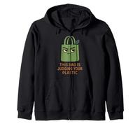 Plastic Free Eco Friendly Zero Waste Sustainable Green Zip Hoodie
