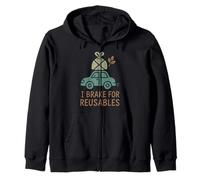 Plastic Free Eco Friendly Zero Waste Sustainable Green Zip Hoodie