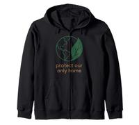Plastic Free Eco Friendly Zero Waste Sustainable Green Zip Hoodie