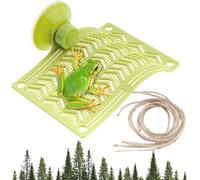 Plastic Frog Hammock with Suction Cup, Tree Frog Suction Platform Reptile Terrarium Decoration for Toad African Dwarf Frog Tree Frog (green, L)