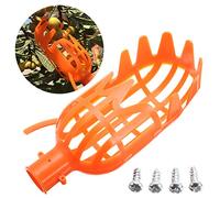 Plastic Fruit Picker Tool with Detachable Picking Basket,Lightweight Fruit Catcher for Garden, Orchard, Harvesting Apples, Peaches, Citrus Fruits (Orange)