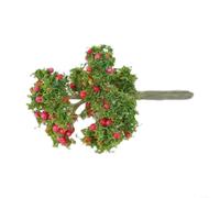 Plastic Fruit Tree Model Trees for HO Scale Train Layout and Outdoor Wargame (Red 5cm)