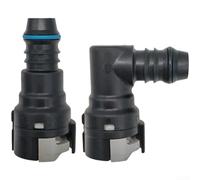 Plastic Fuel Line Quick Connector For 15.82mm Pipe With Single Button Design And Id14 Marking In Black Color For Car Truck Auto Parts(Straight + 90° Bend)