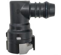 Plastic Fuel Line Quick Connector For 15.82mm Pipe With Single Button Design And Id14 Marking In Black Color For Car Truck Auto Parts(90° Bend)