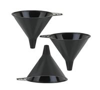 Plastic Funnel Set, Kitchen Funnels for Filling Bottles, Automotive Oil Funnels for Liquid Lubricants and Fluids, Leak-Proof Design Fits Cars, Motorcycles & Home Containers, Black