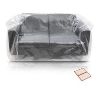 Plastic Furniture Covers for Moving - Heavy-Duty Loveseat Cover for Love Seat, Bench and Large Items, Clear Bags for Renovation, Wrap or Storage - Extra Large Bag Open Size 68 x 42 x 62 Inch