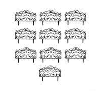Plastic Garden Border Edging Fence 10pcs Leaf Bird Design PP Black White | Easy to install lightweight design suitable for outlining flower beds walkways or lawn areas