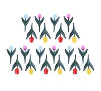 Plastic Garden Edging Border 20 Pack, Flexible Interlocking Lawn For Edge with Tulip Design, No-Dig Landscape Fence for Flower Beds Walkways Yard Decor, Red or Blue, 30x15cm