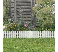 Plastic Garden Fence Panel Border Edging for Flower Beds, Lawn & Landscape Paths - 19 x 20 cm White Decorative Enclosure, 10-Piece(A)