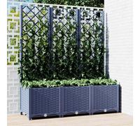 Plastic Garden Planter w/ Trellis Flower Growing Bed Outdoor Vegetables Herb Box
