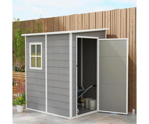 Plastic Garden Shed, Lockable Tool Storage House Lean to Shed with Vent