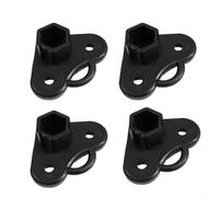 Plastic Gazebo Foot Brackets for Pop-Up Tent & Canopy - 21×21 mm Square Tube Leg Base Supports (Pack of 4, Black)