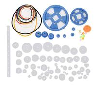 Plastic Gears Set, 80Pcs Single Double Reduction Gear Worm Gear for DIY Car Robot Parts Durable Lightweight for Engineering Projects