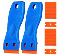 Plastic Glass Scraper Set 2PCS with Plastic Blades - Non-Scratch Scraper Tool for Sticker, Label, Paint and Glue Removal - Multi-Purpose Plastic Paint Scraper for Oven, Window, Floor and Car Cleaning