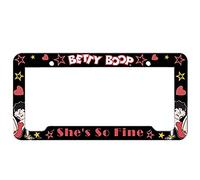 Plastic Glitter Automotive License Plate Frame - Betty Boop Leg Up Star