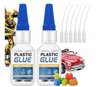 Plastic Glue 30g*2 - Permanent Clear Super Glue for Plastic, Model Glue for Plastic, ABS, PVC, PLA, Acrylic & 3D Printing, Fast Cure, Waterproof & Heat Resistant