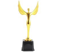 Plastic Gold Angel Trophy for School Award Ceremonies, 27.5x7.5x7.5cm | Lightweight Presentation Piece, Easy to Hold, Solid Colour Finish, for Teachers Celebrating Winners and Teams