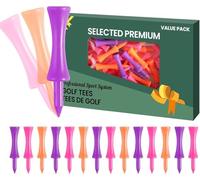 Plastic Golf Tees Unbreakable All 2 1/4 Inch Value 100 Count, Colorful Tee Pack Durability And Stability For Men Women Practice (Multicolor)