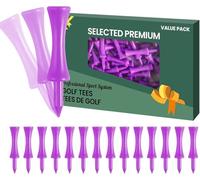 Plastic Golf Tees Unbreakable All 2 1/4 Inch Value 100 Count, Colorful Tee Pack Durability And Stability For Men Women Practice (Purple)