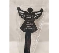 Plastic, Grandad Memorial stake black Angel shaped design, Measures: 25x12cm