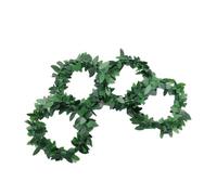 Plastic Green Leaf Rattan Shaped Napkin Ring Woven