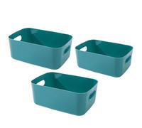 Plastic Green Two Handles with Storage Basket Set