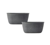 Plastic Grey Balcony Trough 32cm,13inch Window Box 4L Tub Garden Indoor Outdoor Planter Cover Drainage Holes, Weather, Frost Proof (2)