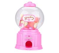 Plastic Gumball Machine, Portable Children Candy Machine Red Bubble Gum Dispenser Novelty Fun Birthday Party Favor for Boys Girls (Pink)