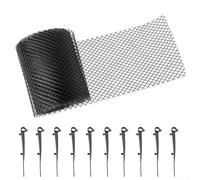 Plastic Gutter Guard Mesh Roll for Leaf Twig Debris Protection - 15 Cm X 6 M PVC Drainage Filter Screen with 10 Straight Clips Compatible with Residential Commercial Gutters Plus Downpipes(18CM*8M)