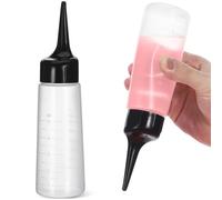 Plastic Hair Applicator Bottle Tip with Black Slant 250ml | Empty Refillable Squeeze Bottle, Parting Hair for Shampoo Conditioner or Scalp Treatment Use