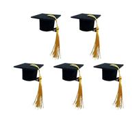 Plastic Hair Clips Graduation Mini Cap Hair Clip Mini Doctoral Cap Hairpins Graduation Hat Clip With Three Colors Of Tassels Party Supply Decoration (Yellow, 5. 5X5. 5X3. 5cm)