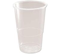 Plastic Half Pint Glass Clear (Pack of 50) 0510033, 250 milliliters