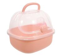 Plastic Hamster House Portable Travel Carrier with Pink Pp | Small Pet Carrier, Half-view Design, Outdoor Use, Comfortable Habitat, Modern Chic Style, for Hamsters