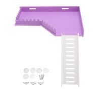 Plastic Hamster Play Platform, Multifunctional Promotes Exercise Safe Mental Stimulation Hamster Standing Platform Space Saving with Cage Ladder (L Shape)