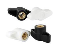 plastic handle nut 5-10pcs T Type Plum Bakelite Hand Tighten Nuts M4 M5 M6 M8 Plastic Head Hand Knob through Hole Blind Hole Hardware(Through Hole(White),M6(dk 36)-5pcs)