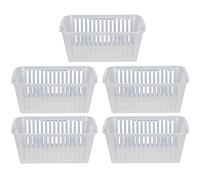 Plastic Handy Basket Storage Basket Great for Bathrooms,Bedroom and Kitchen-25CM -(CLEAR) (5)