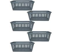 Plastic Handy Basket Storage Basket Great for Bathrooms,Bedroom and Kitchen-.30CM-(SILVER) (5)