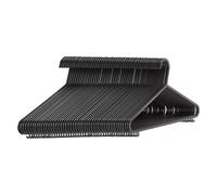 Plastic Hangers with Suit Trouser Bar and Lips, Black (50-Pack)