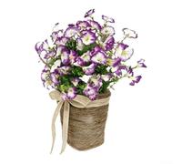 Plastic Hanging Basket Featuring Morning Glory Style Blossoms for Indoor Outdoor Decor Realistic Appearance UV Resistant Artificial Flower Display