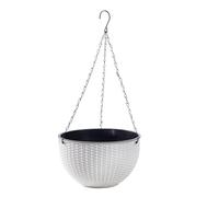 Plastic Hanging Basket Imitation Rattan Round Flower Pot For Indoor Outdoor Green Plants