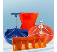 Plastic Hanging Chicken Feeder, Poultry Feed Trough Dispenser for Coop, Aquaculture, Urban Agriculture