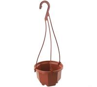 Plastic Hanging Plant Baskets, Flower Pot Chain Holders, 14 PCS Set, Brown (A)