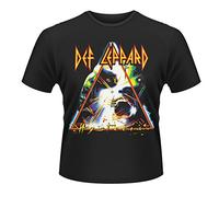 Plastic Head Men's Def Leppard Hysteria Plain Banded Collar Short Sleeve T-Shirt, Black, X-Large