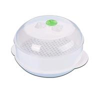 Plastic Heat-Resistant Single-Layer Microwave Steamer With Lid - Vegetable & Rice Cooking