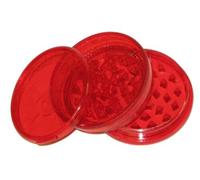 Plastic Herb Grinder 3 Part Non Magnetic Shark Teeth Assorted Colours (RED)