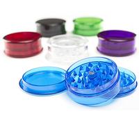 Plastic Herb Magnetic Grinder 3 Part Shark Teeth Assorted Colours (Red)